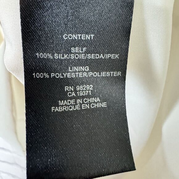 NWT Tibi Ivory Silk Halter Tiered Mini Dress Womens 4 Sleeveless Open Back Party - Picture 12 of 13